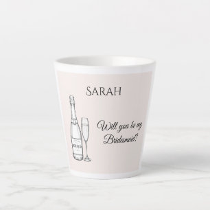 Bruidsmeisje Voorstel Latte Mok Champagne