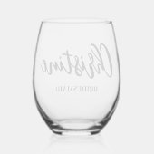 bruidsmeisje voorstel modern script eenvoudig wijnglas zonder voet (Achterkant)