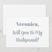 bruidsmeisje voorstel stoffige blauwe naam eenvoud kaart (Voorkant / Achterkant)