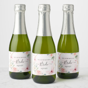 bruidsmeisje voorstel vlinder mousserende wijn lab sparkling wijnetiket