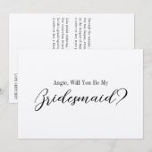 Bruidsmeisje Voorstel voor schoonzus met gedicht Kaart (Voorkant / Achterkant)