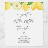 bruidsmeisje voorstel vraag cadeau van bruid citro wijn etiket (Enkel label)