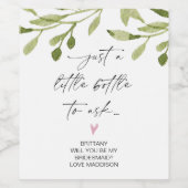 bruidsmeisje voorstel vraag geschenk van bruid gro wijn etiket (Enkel label)