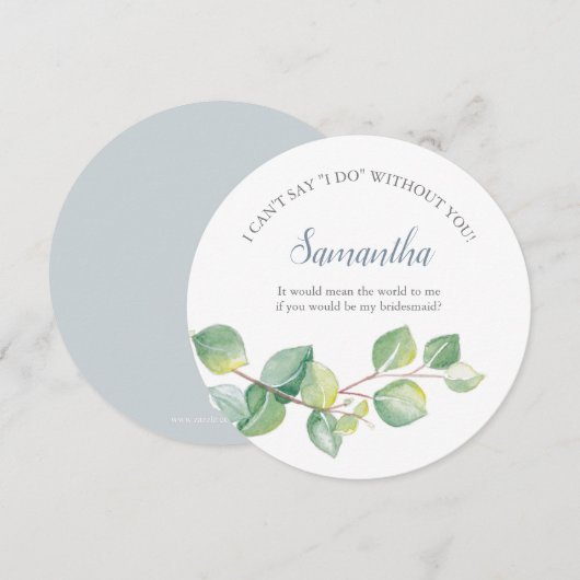 bruidsmeisje voorstel Waterverf eucalyptus Kaart (Voorkant / Achterkant)