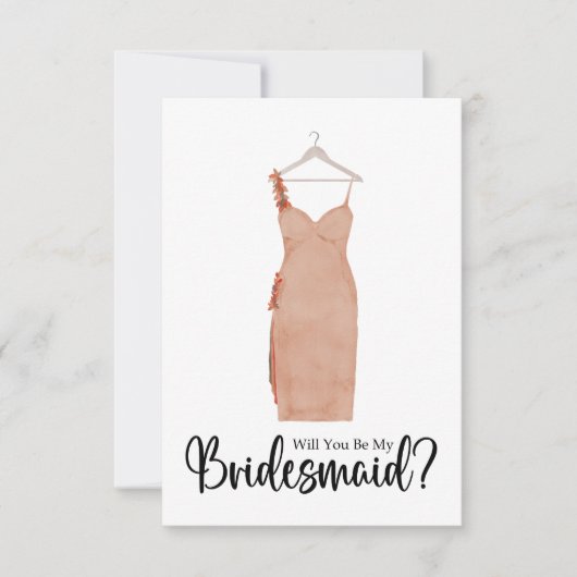 bruidsmeisje voorstel Waterverf jurk Kaart (Voorkant)