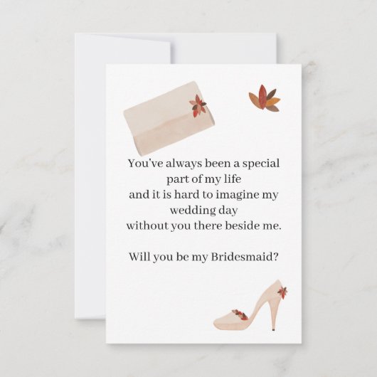 bruidsmeisje voorstel Waterverf jurk Kaart (Achterkant)