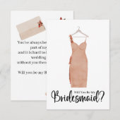 bruidsmeisje voorstel Waterverf jurk Kaart (Voorkant / Achterkant)