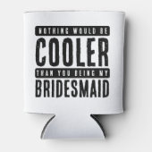 Bruidsmeisje voorstel wit & zwart blikjeskoeler (Voorkant)