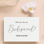 bruidsmeisje voorstel zwart wit elegante uitnodigi kaart