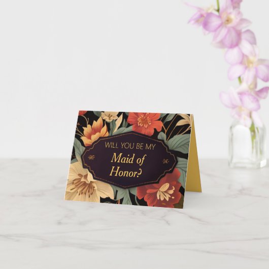 bruidsmeisje Voorstelkaart Kaart (Orchidee)