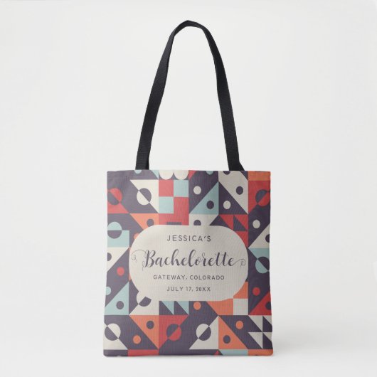 Bruidsmeisje vrijgezellenfeest aangepaste retro le tote bag (Voorkant)