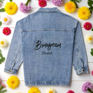 bruidsmeisje Vrijgezellenfeest bruiloft denim jas Denim Jacket