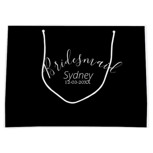 Bruidsmeisje vrijgezellenfeest naam modern groot cadeauzakje (Voorkant)
