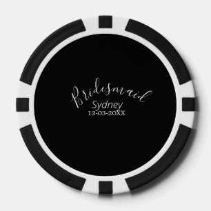 Bruidsmeisje vrijgezellenfeest voeg naam modern to poker chips