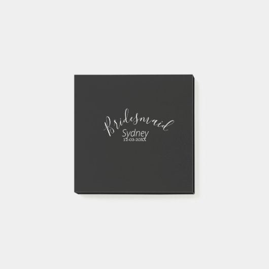 Bruidsmeisje vrijgezellenfeest voeg naam modern to post-it® notes (Voorkant)