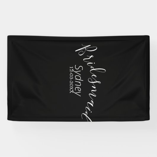 Bruidsmeisje vrijgezellenfeest voeg naam toe moder spandoek (Horizontaal)