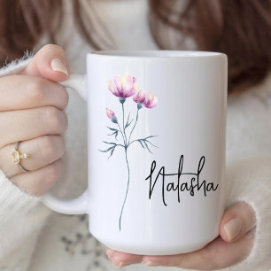 Bruidsmeisje Waterverf Bloem Verjaardag Moeder N Koffiemok