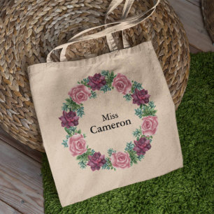 Bruidsmeisje Waterverf Succulenten Floral Tote Bag