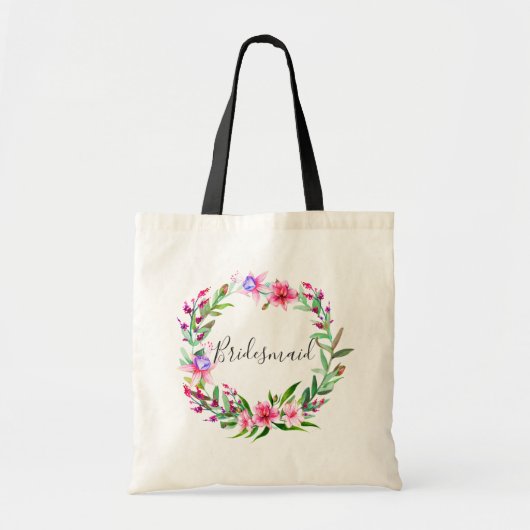 Bruidsmeisje. Waterverf tropische bloem bruiloft Tote Bag (Voorkant)