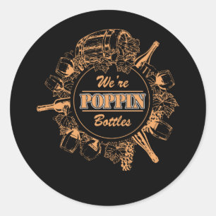 Bruidsmeisje We Knallen Flessen Bruid Trouwen Ronde Sticker