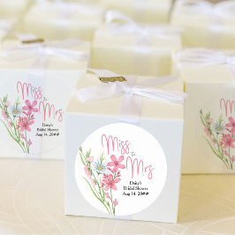Bruidsmeisje Weide Miss tot Mevrouw Bruiloft Feest Ronde Sticker