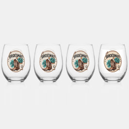 Bruidsmeisje  wijnglas zonder voet