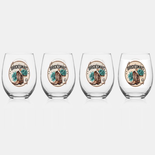 Bruidsmeisje  wijnglas zonder voet (Voorkant)