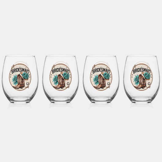 Bruidsmeisje  wijnglas zonder voet (Achterkant)