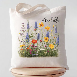 Bruidsmeisje | Wilde Bloem Meisjesuitje Naam Tote Bag