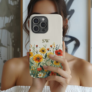 Bruidsmeisje Wilde bloem Monogram Moederdag Brui Case-Mate iPhone 14 Pro Hoesje