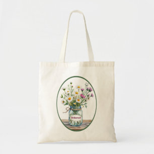 Bruidsmeisje Wilde Bloemen in Metselwerkpot Tote Bag