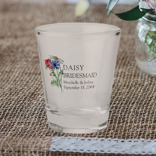 Bruidsmeisje Wildflower Boeket Bloemen Bruiloft Sh Shot Glas