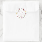 Bruidsmeisje Wildflower Calligraphy Mauve Ronde Sticker (Tas)