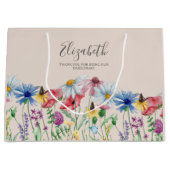 Bruidsmeisje Wildflower Charm Dank u Groot Cadeauzakje (Voorkant)