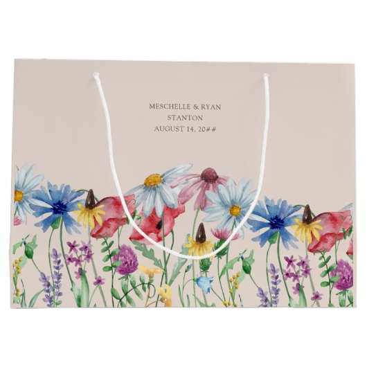 Bruidsmeisje Wildflower Charm Dank u Groot Cadeauzakje (Achterkant)