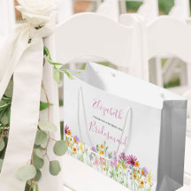 Bruidsmeisje Wildflower Dank u grote geschenk tas