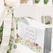 Bruidsmeisje Wildflower Dank u grote geschenk tas Groot Cadeauzakje