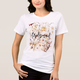 Bruidsmeisje wildflower tuin botanische liefhebber Tri-Blend shirt