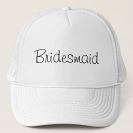 Bruidsmeisje Witte Trouwhoed Trucker Pet