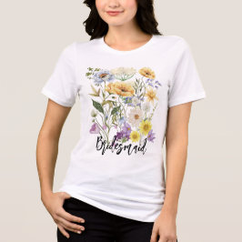 Bruidsmeisje Yellow Flower Garden botanische liefh Tri-Blend Shirt