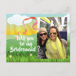 Bruidsmeisje zal je mijn moderne rustieke festival uitnodiging briefkaart