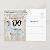 Bruidsmeisje zal je mijn moderne rustieke festival uitnodiging briefkaart (Achterkant)