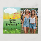 Bruidsmeisje zal je mijn moderne rustieke festival uitnodiging briefkaart (Voorkant)