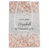 Bruidsmeisje zilver roze goud naam medium cadeauzakje (Voorkant)