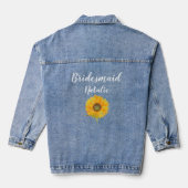 Bruidsmeisje Zonnebloem Bloem Trouw Bruidsmeisjes  Denim Jacket (Achterkant)