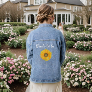 Bruidsmeisje Zonnebloem Landelijke Trouw Afscheid Denim Jacket