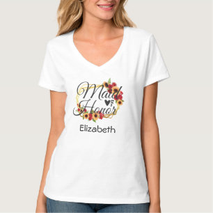 Bruidsmeisje Zonnebloemen Rozen Bloemstuk Cadeau  T-shirt