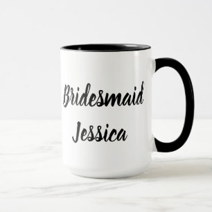Bruidsmeisje Zwart Elegant Schrift Cadeaus Bruilof Mok