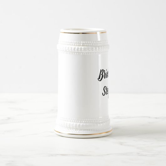 Bruidsmeisje Zwart Elegant Script Cadeaus Bruiloft Bierpul (Center)