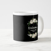 Bruidsmeisje zwart en wit Bloemen Huwelijk Welkom Grote Koffiekop (Voorkant rechts)